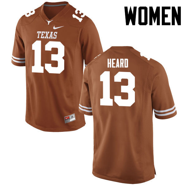 Women #13 Jerrod Heard Texas Longhorns College Football Jerseys-Tex Orange